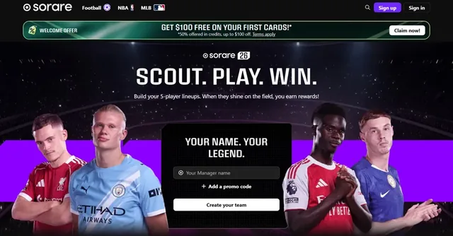 Sorare fantasy football lobby