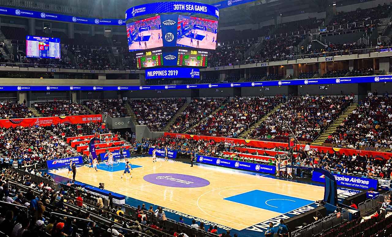 Fans fill the SM Mall of Asia Arena in Pasay during a 2019 SEA Games basketball game