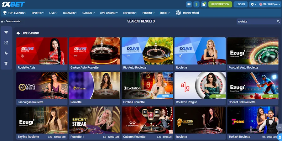 Roulette tables