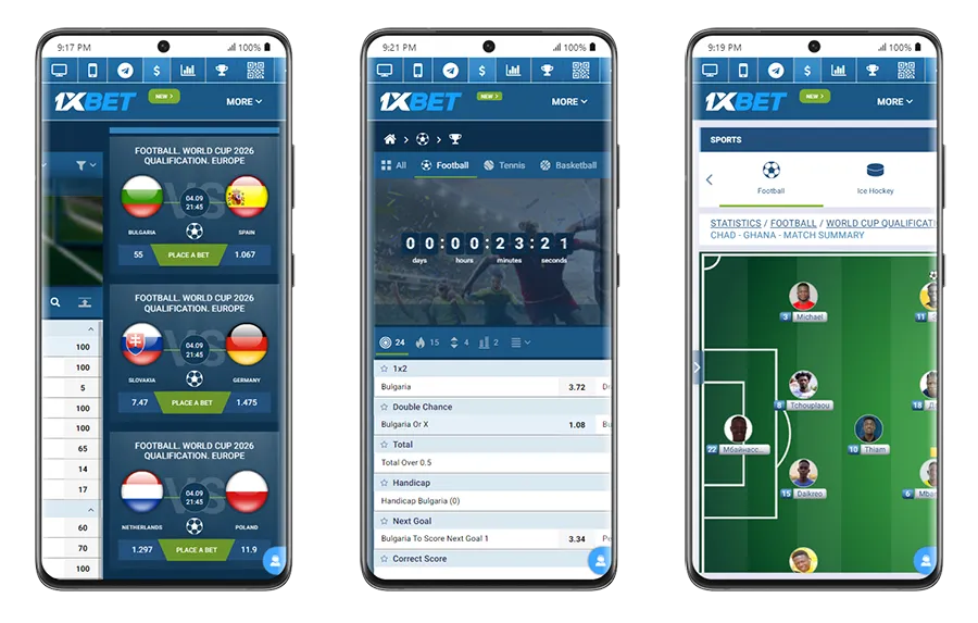 1xBet mobile site
